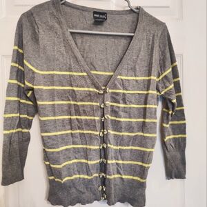 Women's 3/4 sleeve striped cardigan